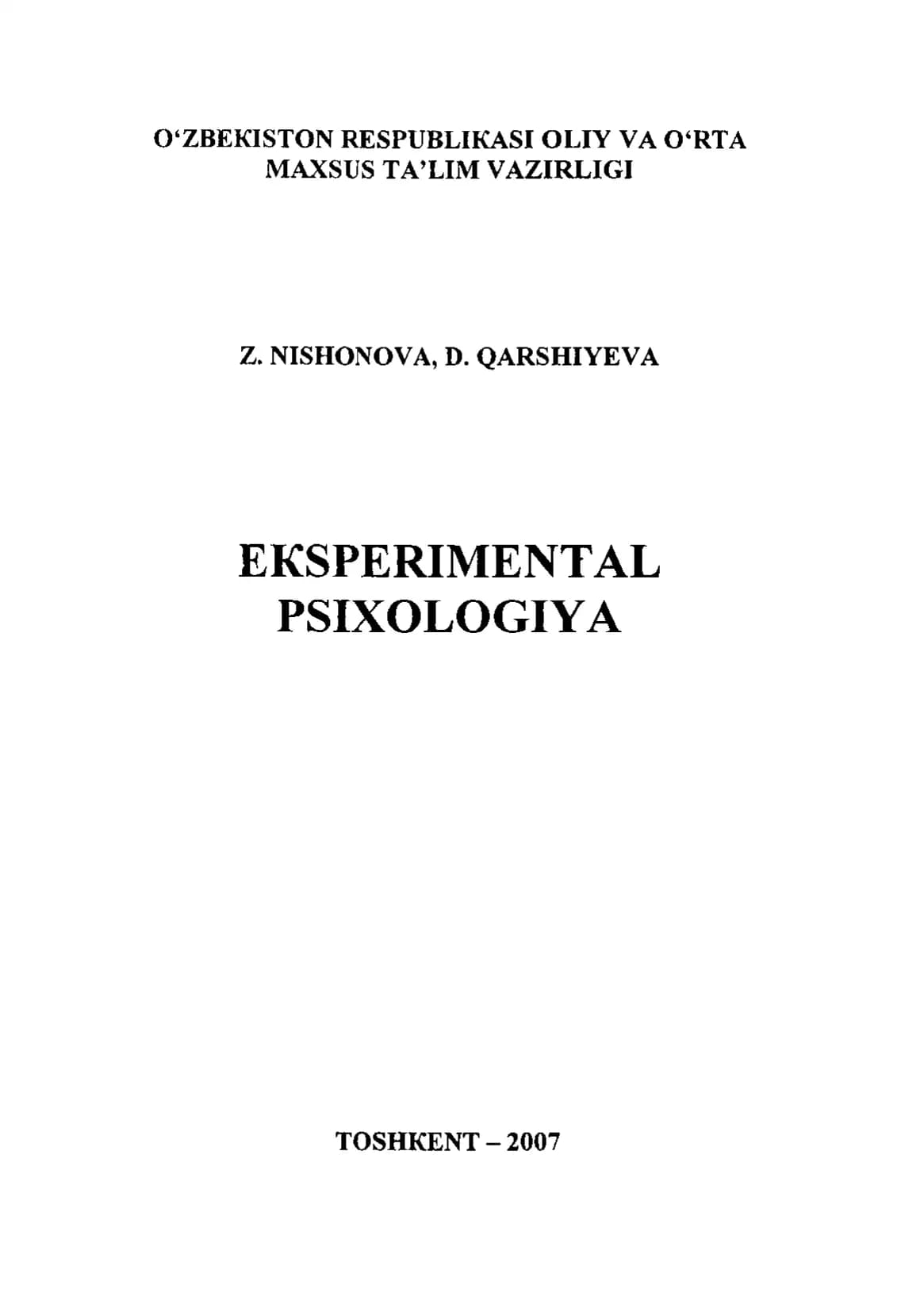 Eksperimental Psixologiya