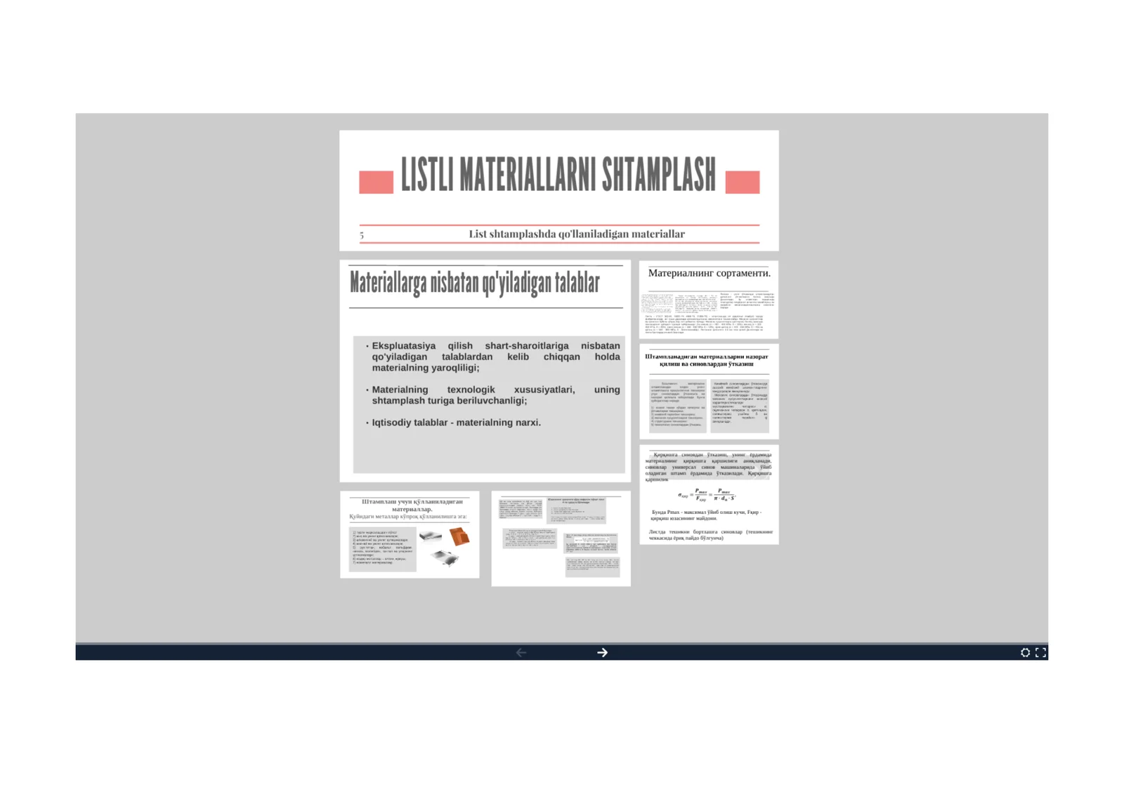 Listli materiallarni shtamplash