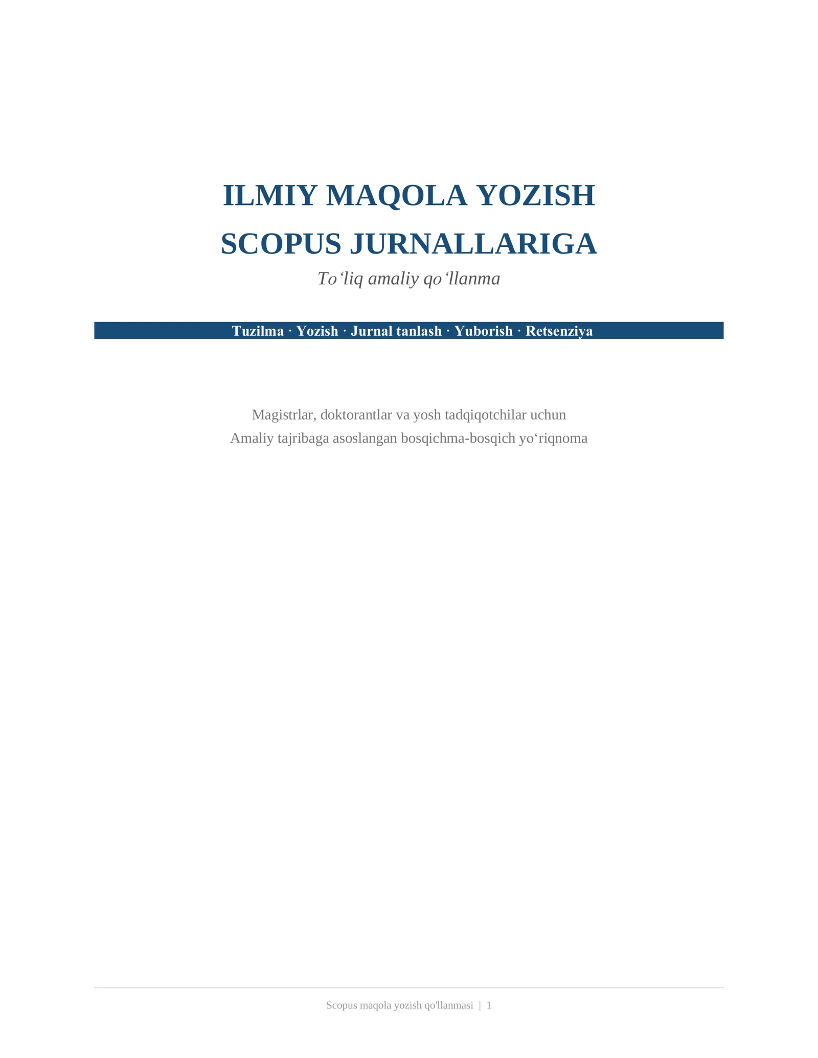 Scopus maqola yozish qo'llanma