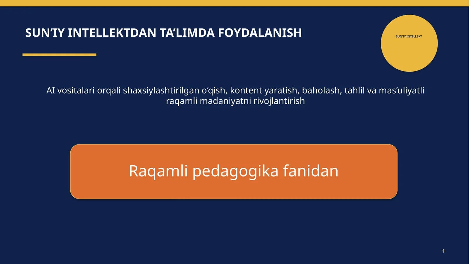 SUN’IY INTELLEKT