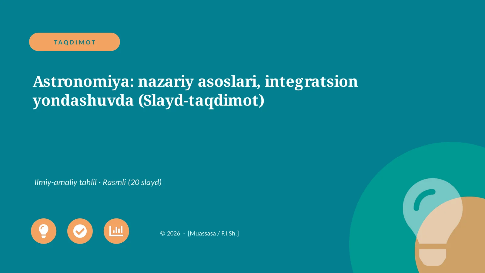 Astronomiya: nazariy asoslari, integratsion yondashuvda (Slayd-taqdimot)