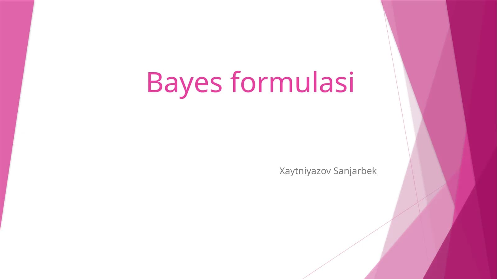 Bayes formulasi