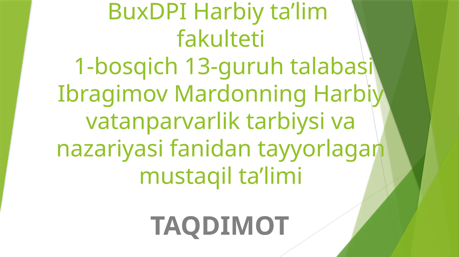 O'zbekistonda yoshlar tarbiyasi borasida olib borilayotgan ishlar
