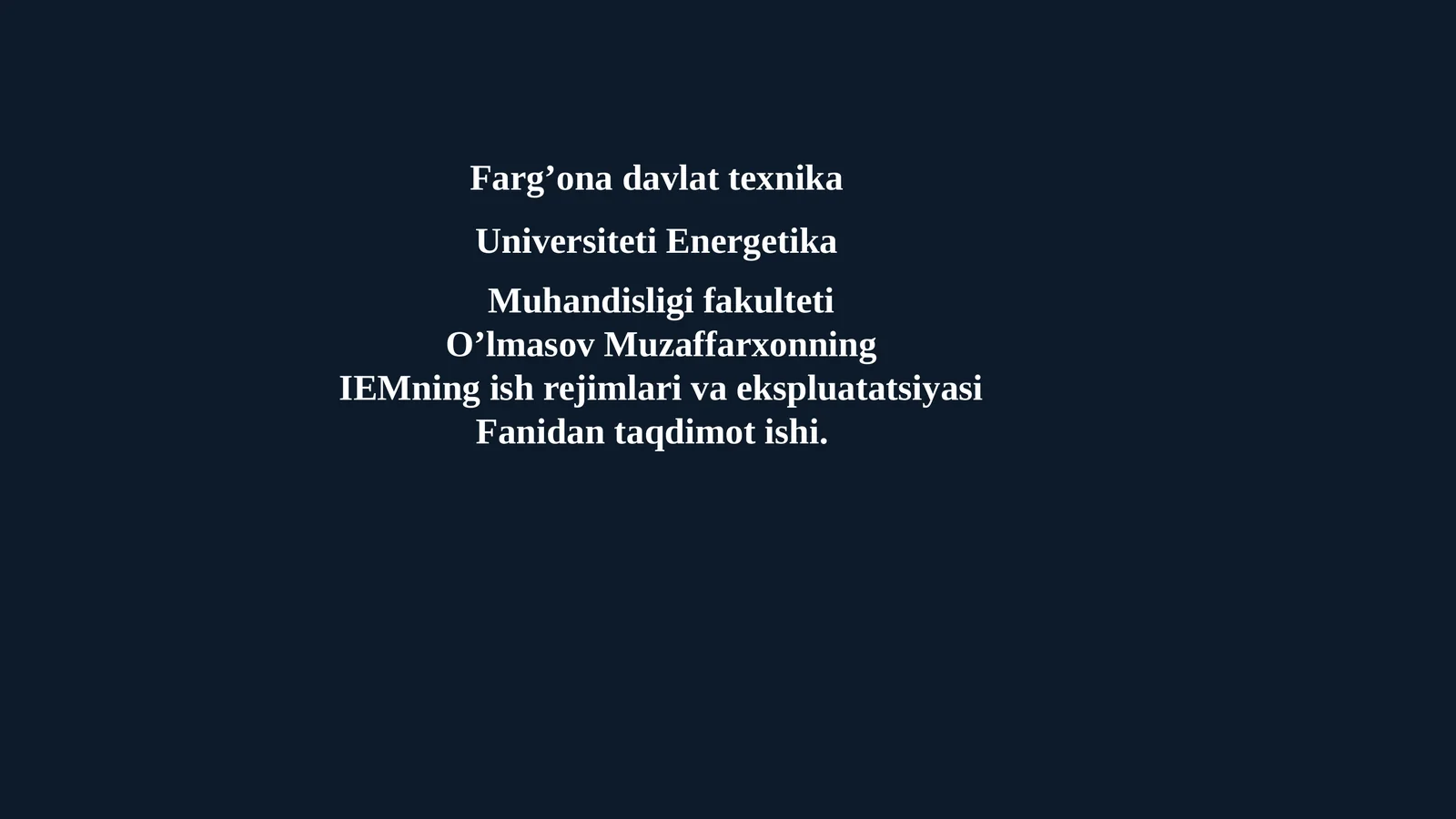 IEM DAO'TKINCHI ISHREJIMLARI