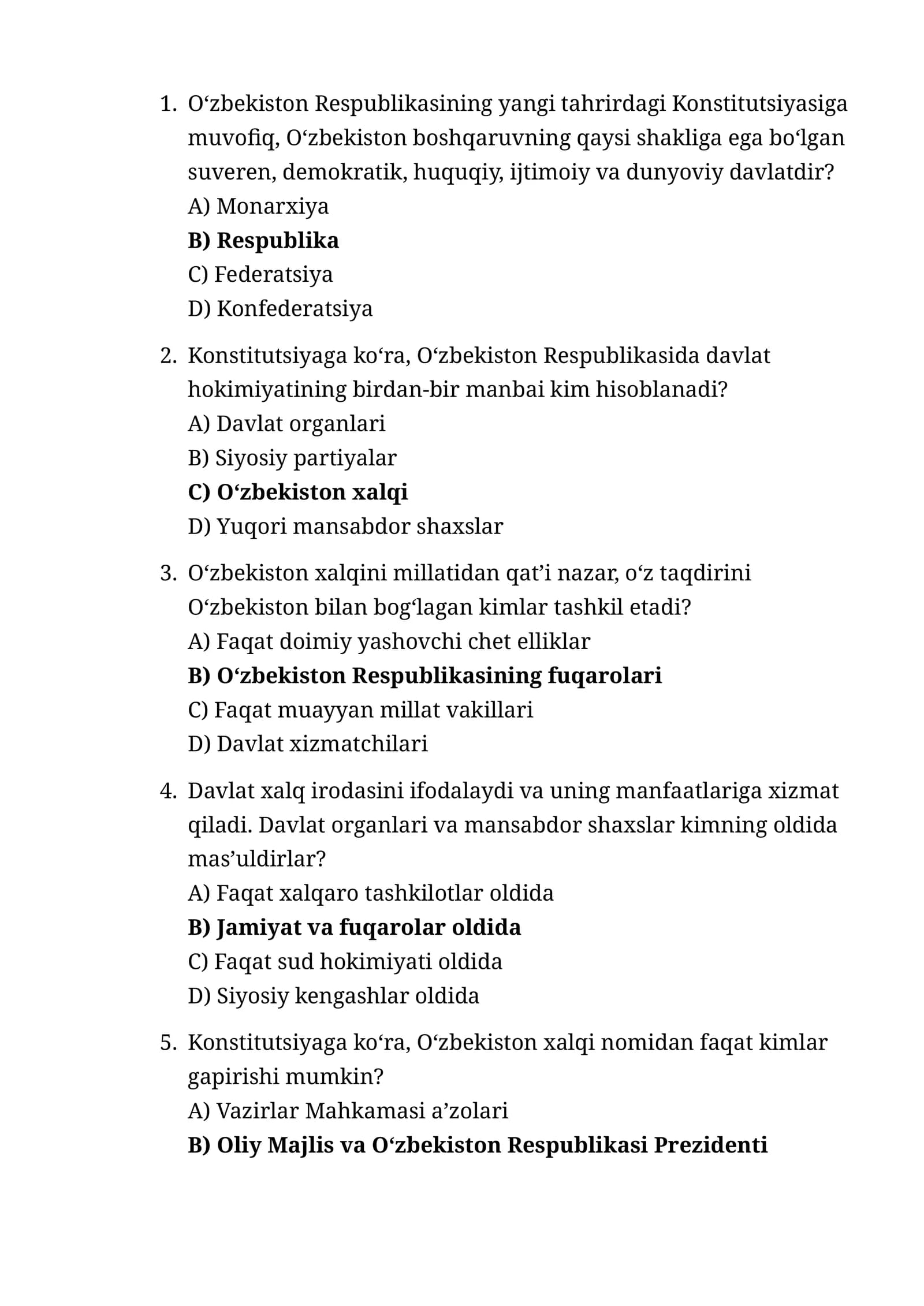 test.argos.Huquqshinoslik va IQ testlari (200 ta savol-javob, to‘liq belgilangan)
