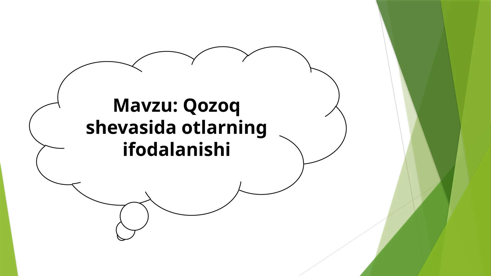 Qozoq shevasida otlarning ifodalanishi