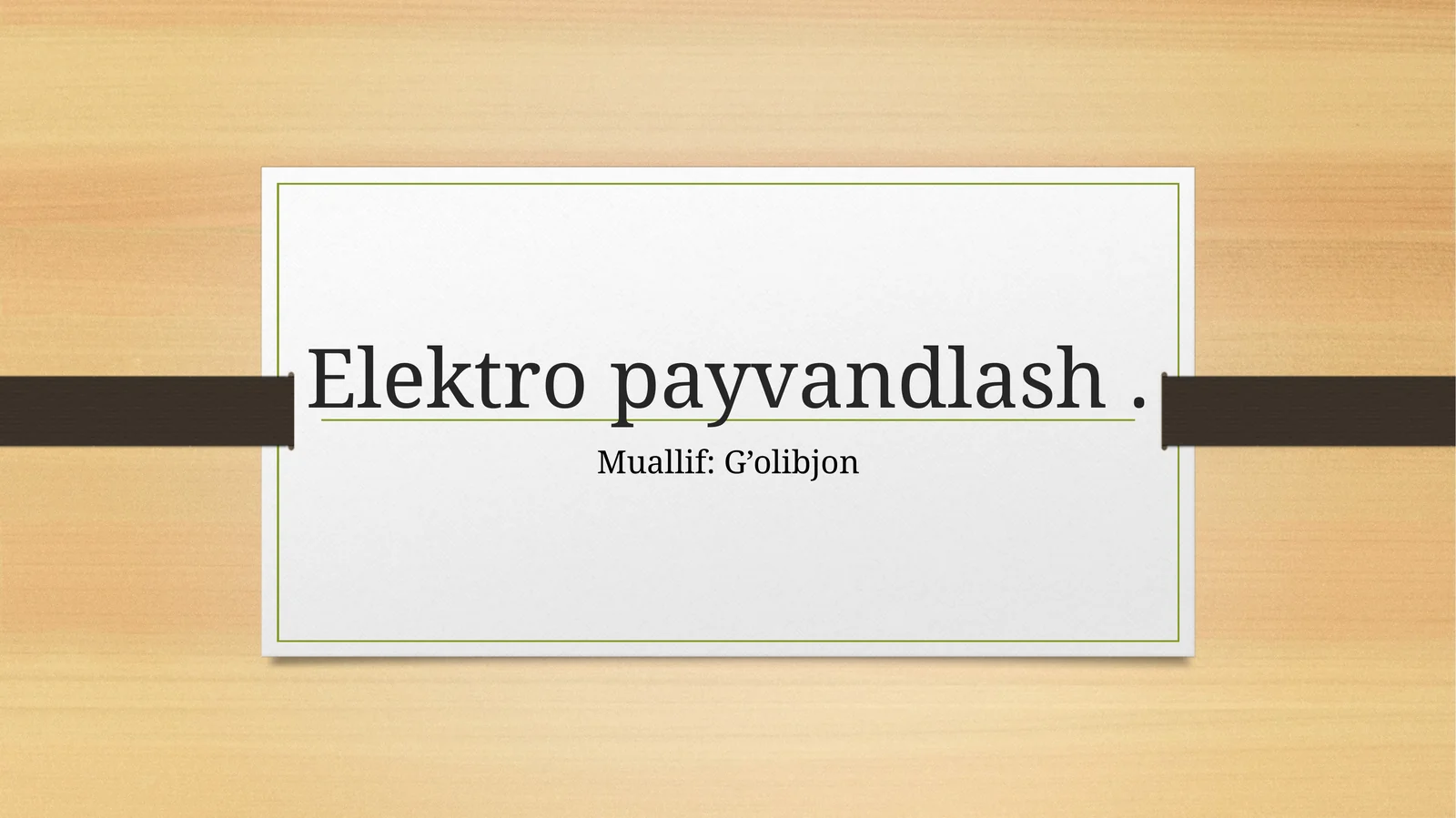 Elektro payvandlash
