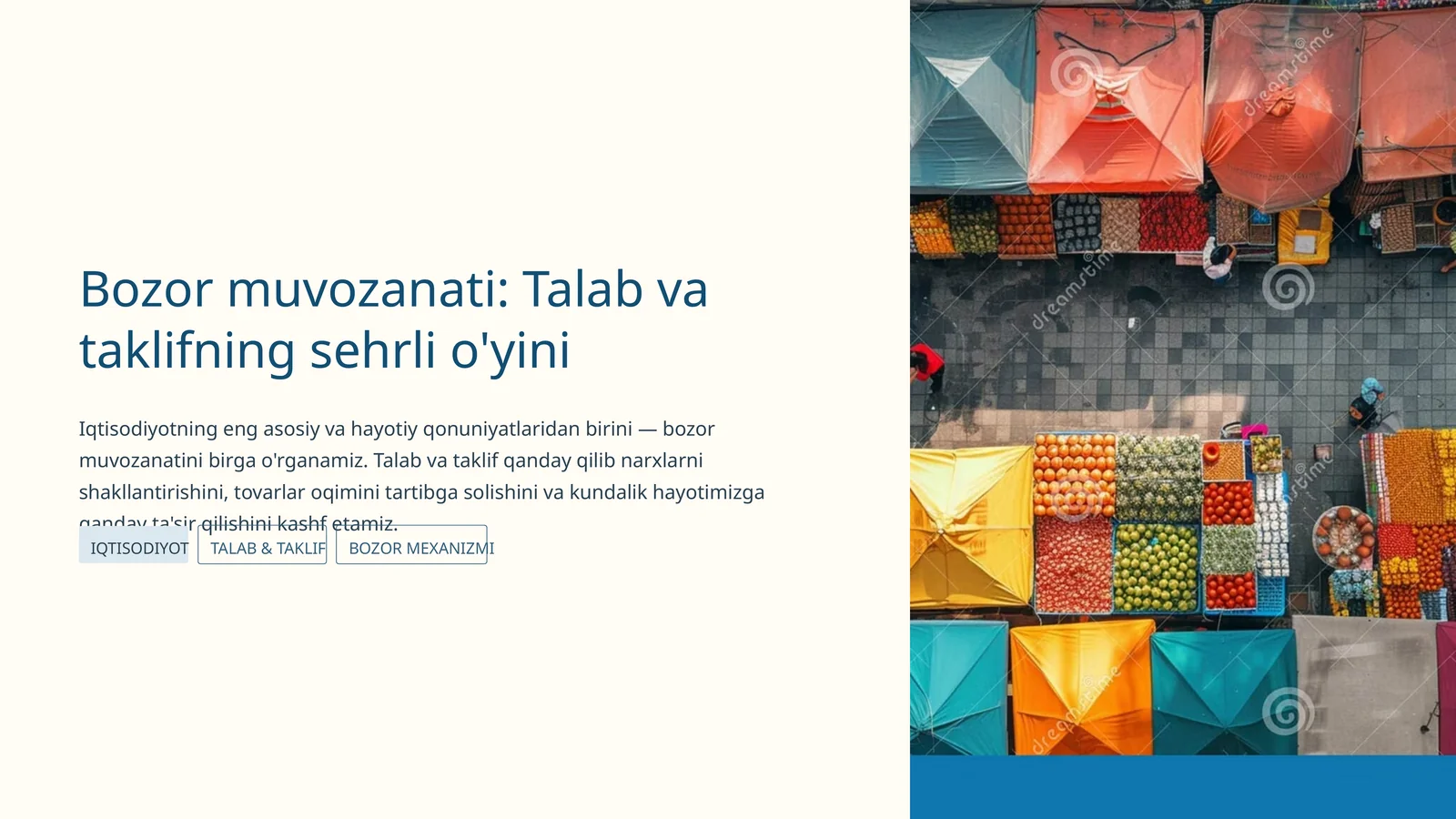 Bozor muvozanati: Talab va taklifning sehrli o'yini