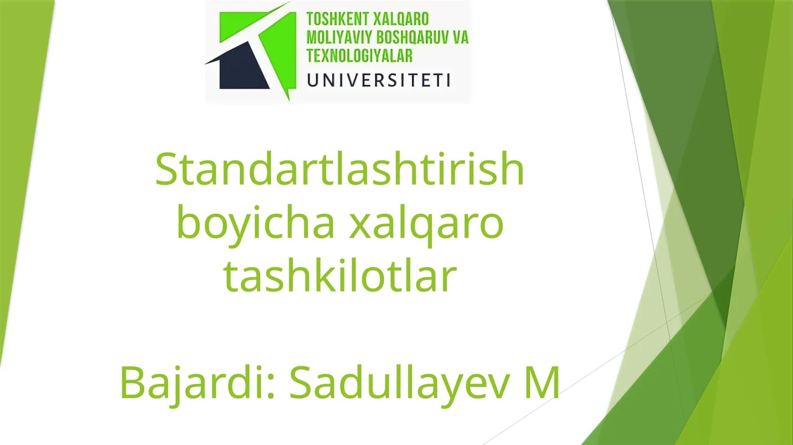 Standartlashtirish boyicha xalqaro tashkilotlar