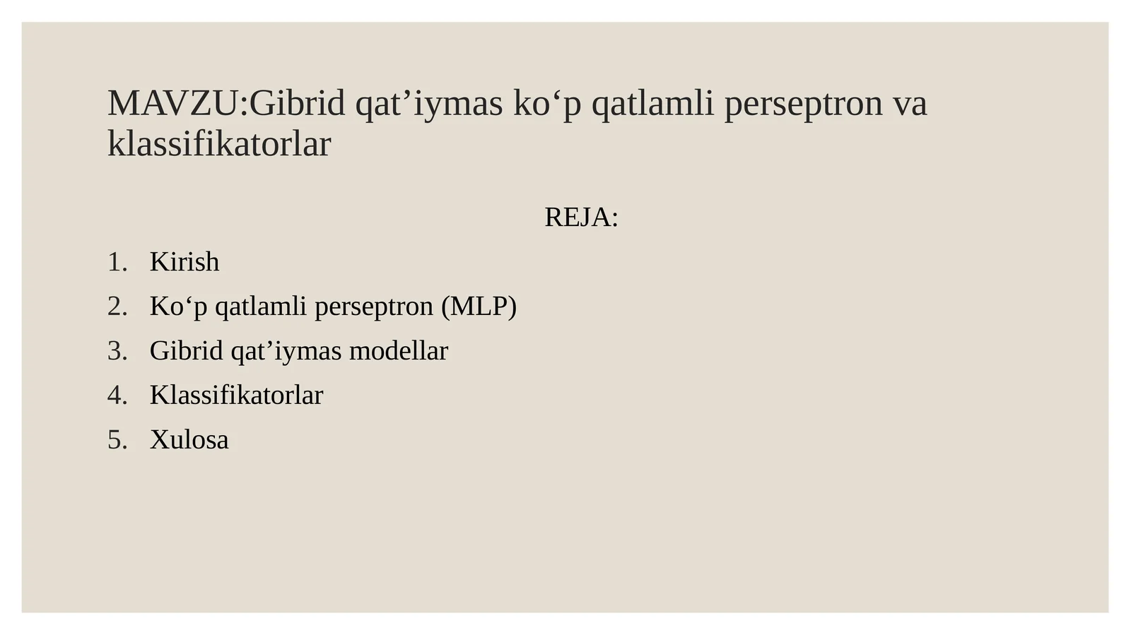 Gibrid qat’iymas perseptron