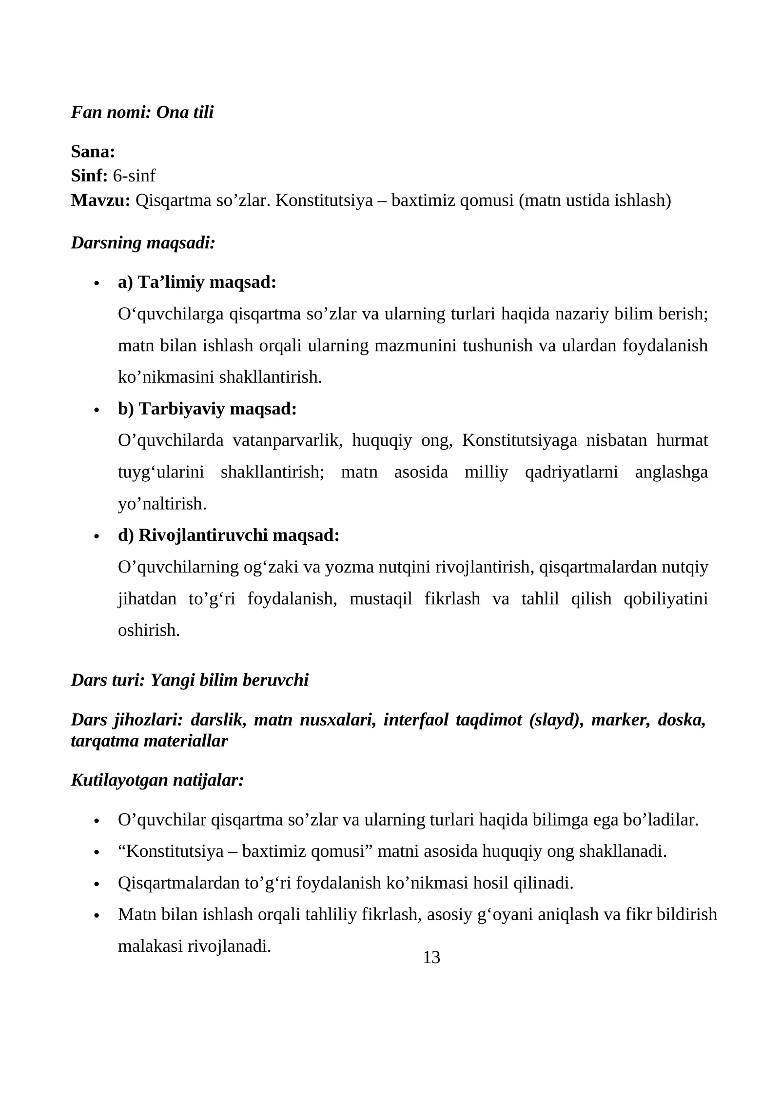 Qisqartma so’zlar. Konstitutsiya – baxtimiz qomusi