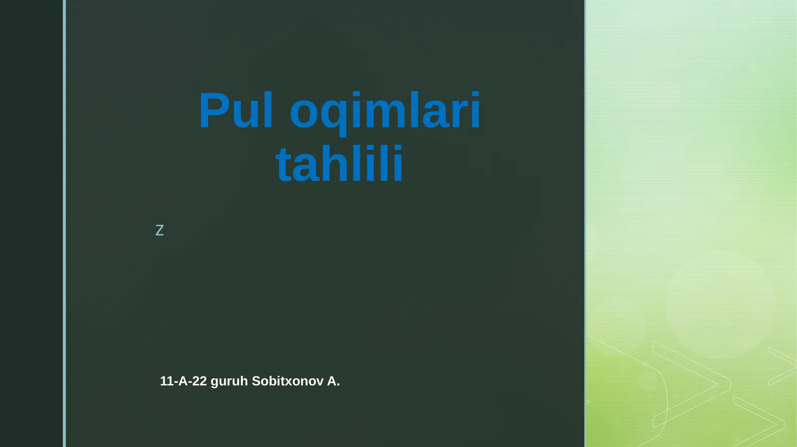 Pul oqimlari tahlili