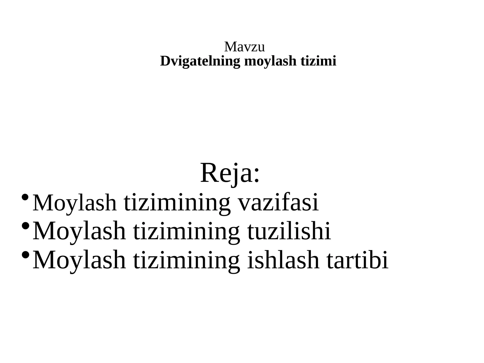 Dvigatelning moylash tizimi