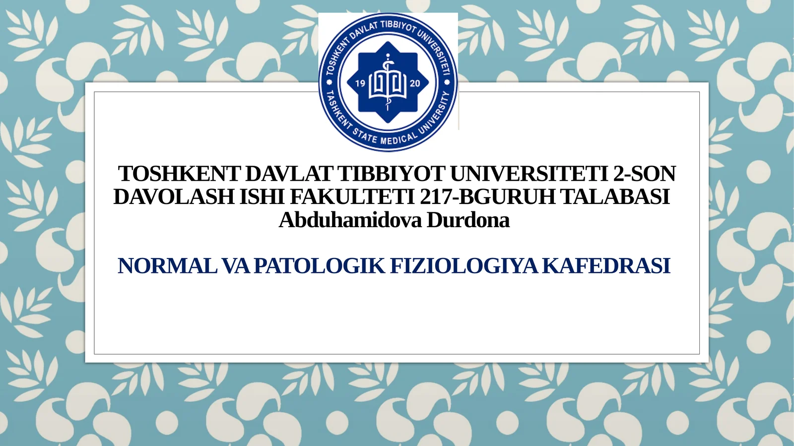 Fiziologiya prezintatsiya