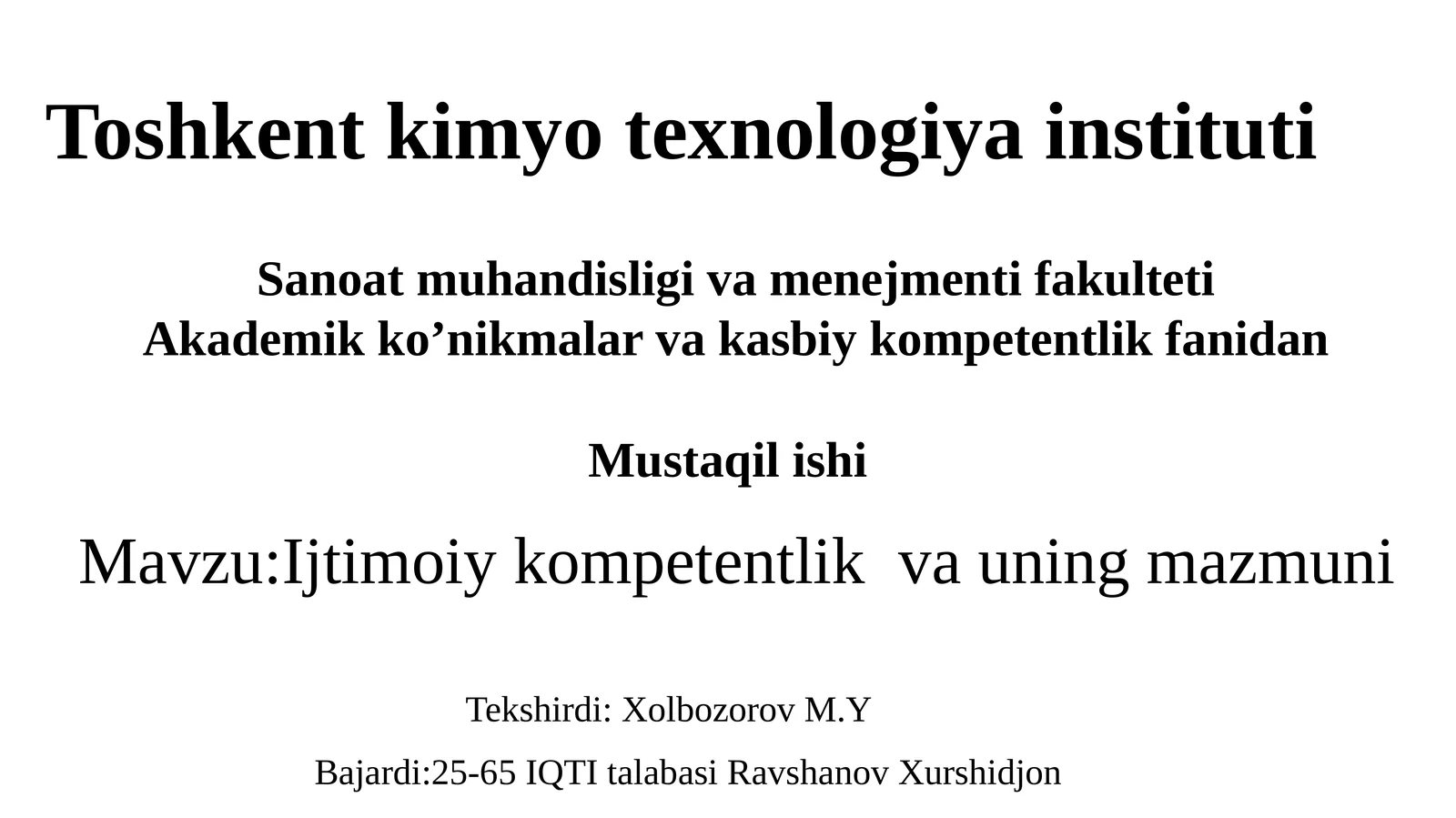 ijtimoiy kompetentlik va uning mazmuni