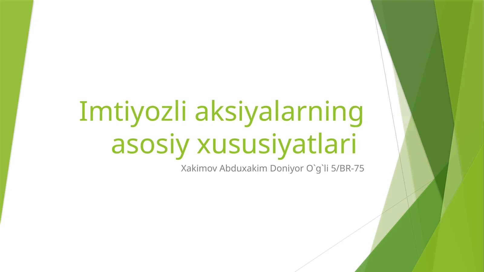 Imtiyozli aksiyalarning asosiy xususiyatlari