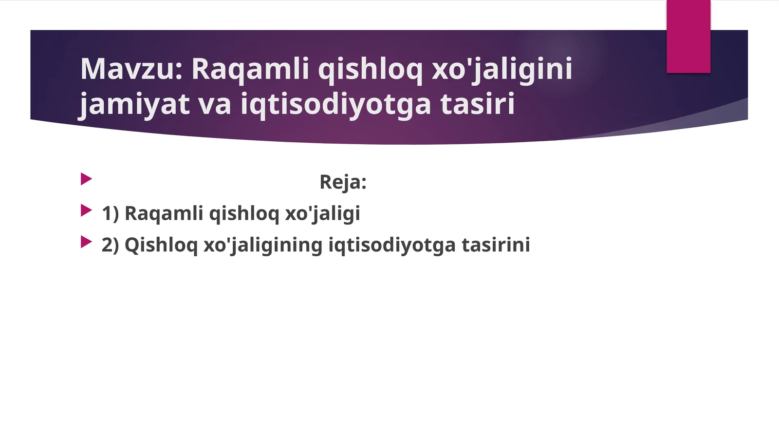 Raqamli qishloq xo'jaligini jamiyat va iqtisodiyotga tasiri
