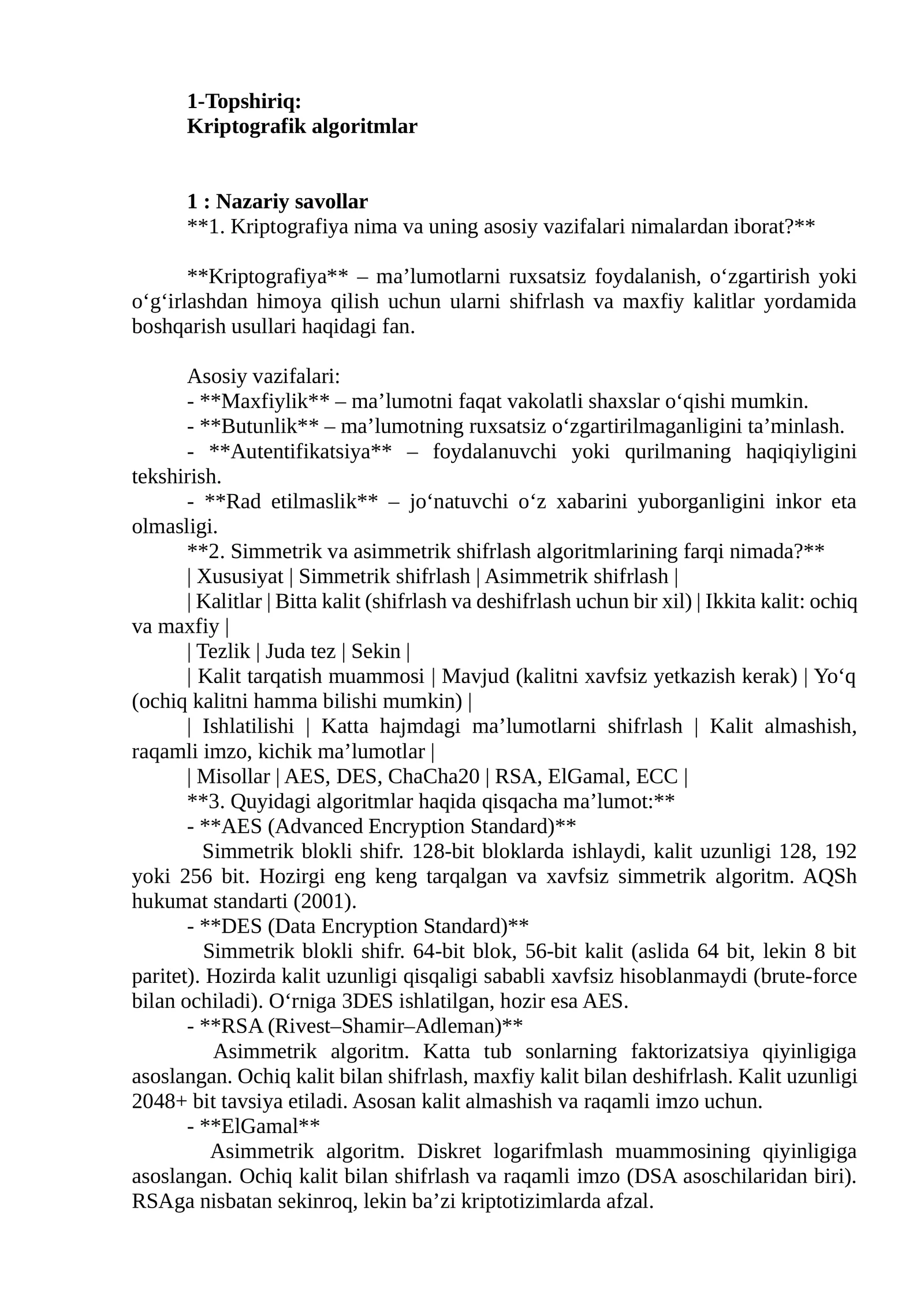 AES dasturini ishlatish
